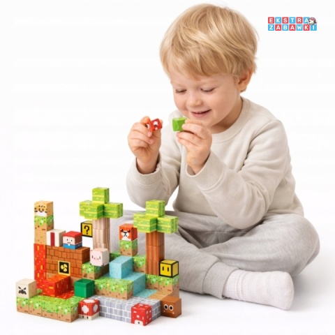 Edukacyjne klocki magnetyczne 3D - zestaw bloków przestrzennych 117 elementów [CH1379]
