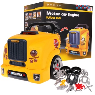 [D001-1] Warsztat mechanika autobus silnik auto do rozkręcania - żółty