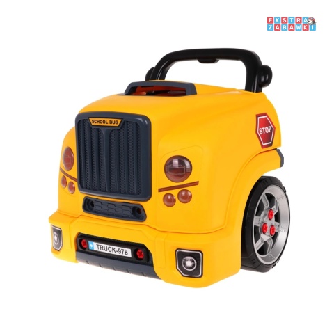 [D001-1] Warsztat mechanika autobus silnik auto do rozkręcania - żółty