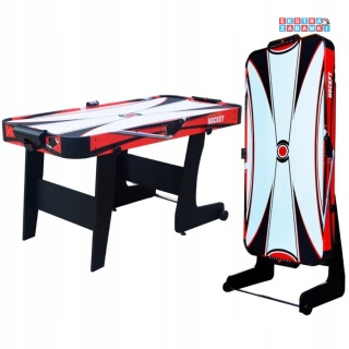 Duży składany czerwony stół do gry - Cymbergaj air hockey 152x74x80 cm [H1508R]