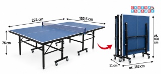 Duży składany stół do gry - ping pong, tenis stołowy - płyta 15mm [P201]