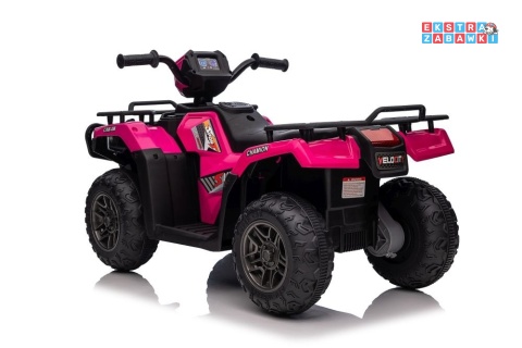 Quad JC915 na akumulator - różowy, 2x45W 12V/4,5Ah, MP3, LED, automatyczny hamulec [13550]