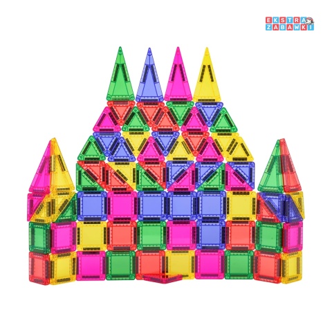 [S-1087] Edukacyjne klocki magnetyczne 3D - zestaw 75 elementów