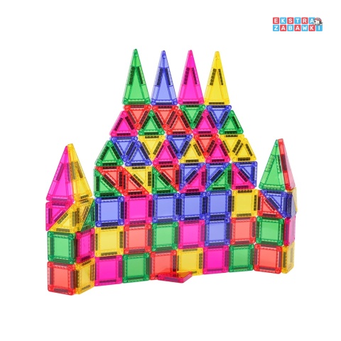 [S-1087] Edukacyjne klocki magnetyczne 3D - zestaw 75 elementów