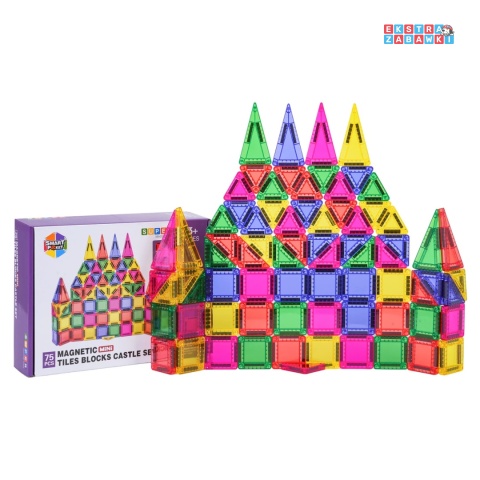 [S-1087] Edukacyjne klocki magnetyczne 3D - zestaw 75 elementów