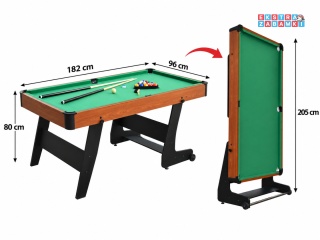 Składany stół do bilarda - zestaw bilardowy z akcesoriami 6FT [T56026(6).GREEN]