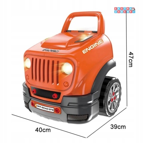 [008-979] Warsztat mechanika samochód terenowy silnik auto do rozkręcania z pilotem - pomarańczowy