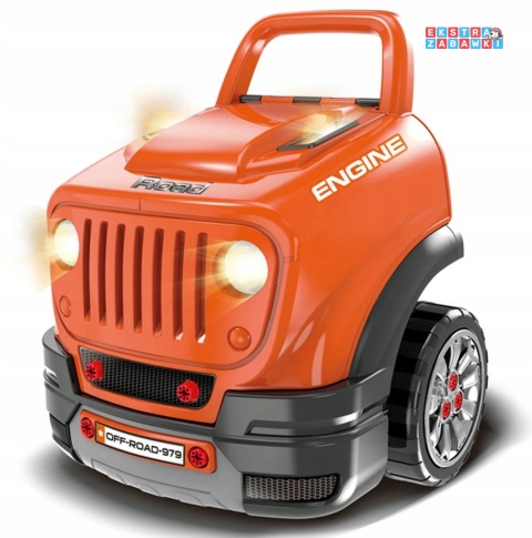 [008-979] Warsztat mechanika samochód terenowy silnik auto do rozkręcania z pilotem - pomarańczowy