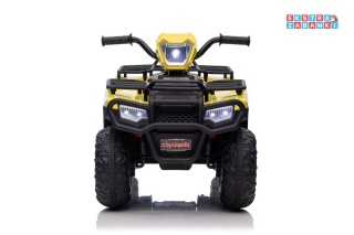 Quad JC915 na akumulator - żółty, 2x45W 12V/4,5Ah, MP3, LED, automatyczny hamulec [13553]