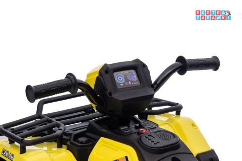 Quad JC915 na akumulator - żółty, 2x45W 12V/4,5Ah, MP3, LED, automatyczny hamulec [13553]