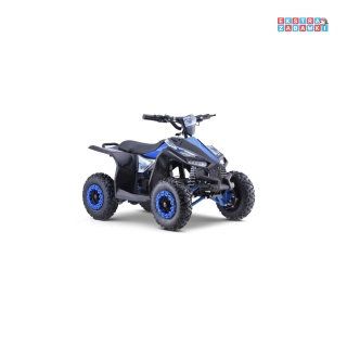 [outlet] Quad HIPERFECT na akumulator - niebieski, 1000W 48V/12Ah, silnik bezszczotkowy, pompowane opony, ekoskóra [ATV-11E]