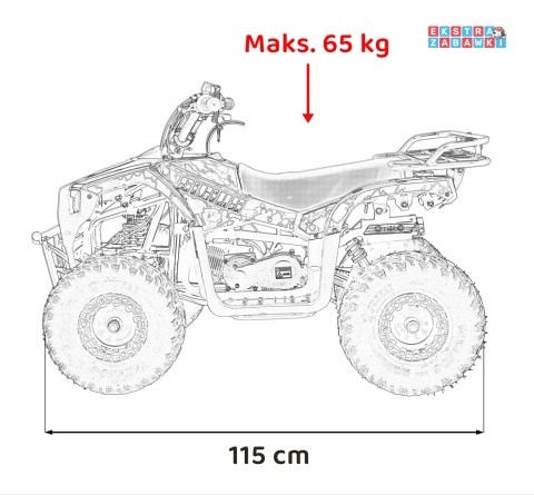 [ATV-13A] Quad Spalinowy 49CC SIRIUS Siedzenia z ekoskóry pojazd dla dzieci jednocylindrowy dwusuwowy