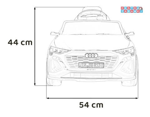 Audi SQ8 na akumulator - czerwony, 2x35W 12V/9Ah, ekoskóra, EVA, bluetooth [BRD-2168]