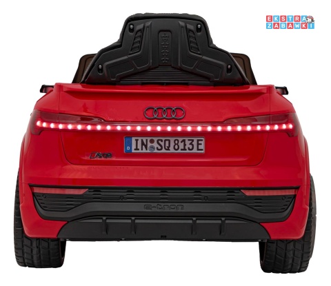 Audi SQ8 na akumulator - czerwony, 2x35W 12V/9Ah, ekoskóra, EVA, bluetooth [BRD-2168]