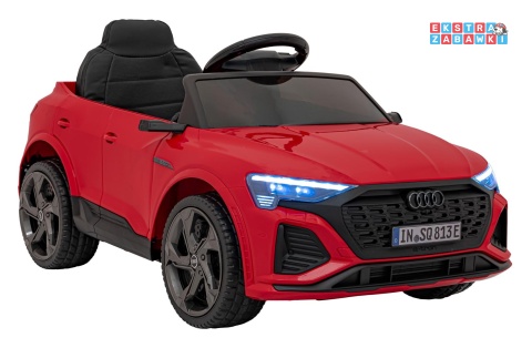 Audi SQ8 na akumulator - czerwony, 2x35W 12V/9Ah, ekoskóra, EVA, bluetooth [BRD-2168]