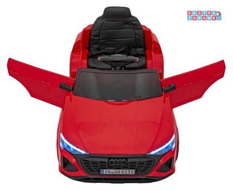 Audi SQ8 na akumulator - czerwony, 2x35W 12V/9Ah, ekoskóra, EVA, bluetooth [BRD-2168]