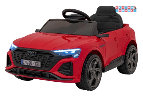 Audi SQ8 na akumulator - czerwony, 2x35W 12V/9Ah, ekoskóra, EVA, bluetooth [BRD-2168]