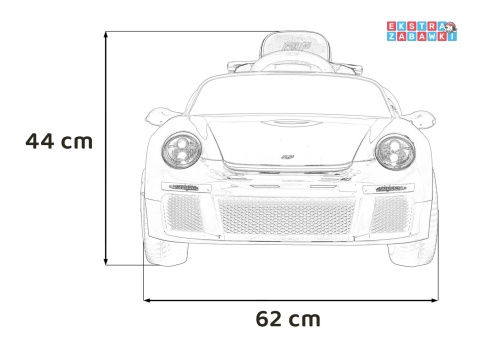 RUF CTR3 na akumulator - biały, 2x35W 12V/9Ah, ekoskóra, EVA, pilot, pasy, panel muzyczny [BRD-2188]