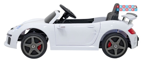 RUF CTR3 na akumulator - biały, 2x35W 12V/9Ah, ekoskóra, EVA, pilot, pasy, panel muzyczny [BRD-2188]