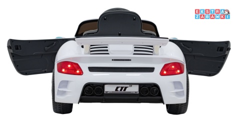 RUF CTR3 na akumulator - biały, 2x35W 12V/9Ah, ekoskóra, EVA, pilot, pasy, panel muzyczny [BRD-2188]