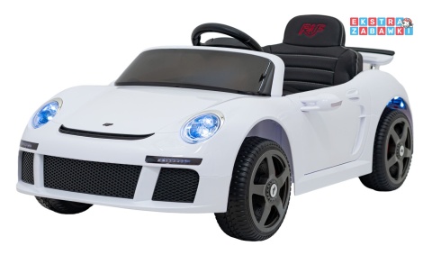 RUF CTR3 na akumulator - biały, 2x35W 12V/9Ah, ekoskóra, EVA, pilot, pasy, panel muzyczny [BRD-2188]