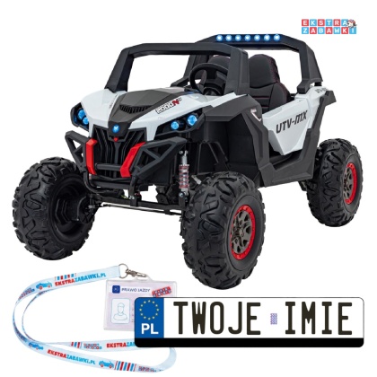 UTV-MX 2000n buggy na akumulator - biały, 4x75W 24V/7Ah, EVA, LED, ekoskóra, USB, MP3 [XMX-603B]