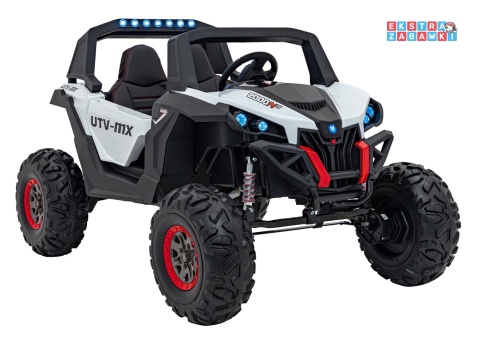 UTV-MX 2000n buggy na akumulator - biały, 4x75W 24V/7Ah, EVA, LED, ekoskóra, USB, MP3 [XMX-603B]