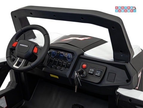UTV-MX 2000n buggy na akumulator - biały, 4x75W 24V/7Ah, EVA, LED, ekoskóra, USB, MP3 [XMX-603B]