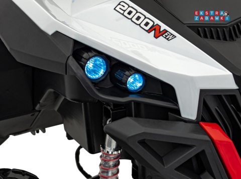UTV-MX 2000n buggy na akumulator - biały, 4x75W 24V/7Ah, EVA, LED, ekoskóra, USB, MP3 [XMX-603B]