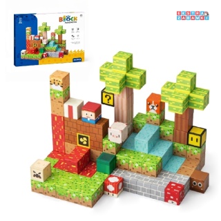 Edukacyjne klocki magnetyczne 3D - zestaw bloków przestrzennych 117 elementów [CH1379]