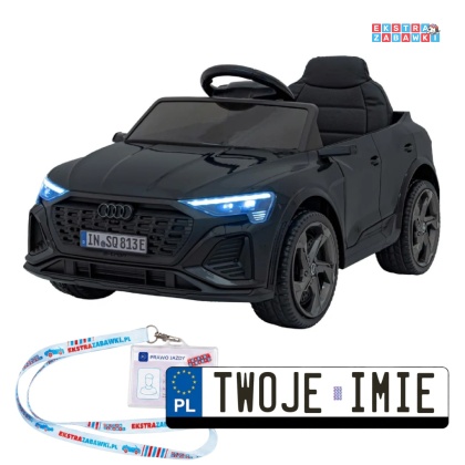 Audi SQ8 na akumulator - czarny, 2x35W 12V/9Ah, ekoskóra, EVA, bluetooth [BRD-2168]