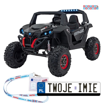 UTV-MX 2000n buggy na akumulator - czarny, 4x75W 24V/7Ah, EVA, LED, ekoskóra, USB, MP3 [XMX-603B]