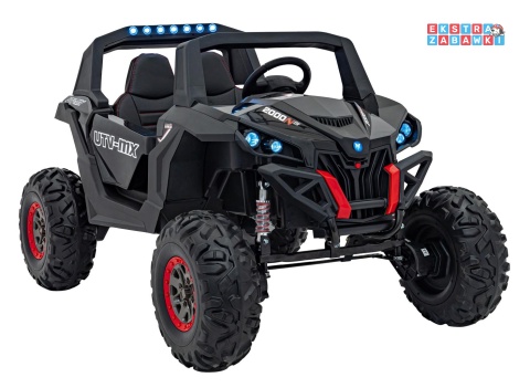 UTV-MX 2000n buggy na akumulator - czarny, 4x75W 24V/7Ah, EVA, LED, ekoskóra, USB, MP3 [XMX-603B]