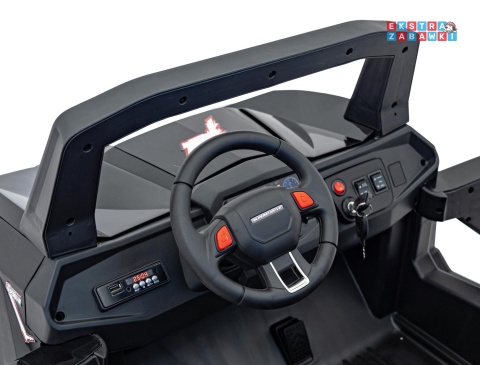 UTV-MX 2000n buggy na akumulator - czarny, 4x75W 24V/7Ah, EVA, LED, ekoskóra, USB, MP3 [XMX-603B]