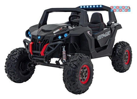 UTV-MX 2000n buggy na akumulator - czarny, 4x75W 24V/7Ah, EVA, LED, ekoskóra, USB, MP3 [XMX-603B]