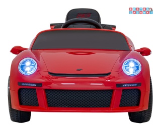 RUF CTR3 na akumulator - czerwony, 2x35W 12V/9Ah, ekoskóra, EVA, pilot, pasy, panel muzyczny [BRD-2188]