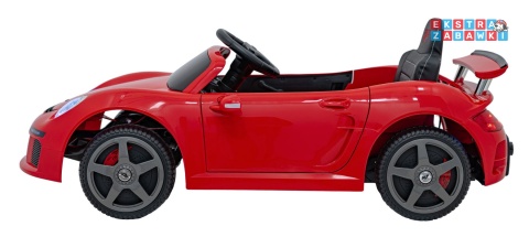 RUF CTR3 na akumulator - czerwony, 2x35W 12V/9Ah, ekoskóra, EVA, pilot, pasy, panel muzyczny [BRD-2188]