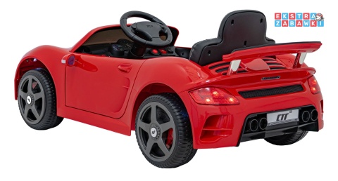 RUF CTR3 na akumulator - czerwony, 2x35W 12V/9Ah, ekoskóra, EVA, pilot, pasy, panel muzyczny [BRD-2188]