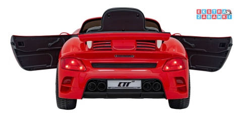 RUF CTR3 na akumulator - czerwony, 2x35W 12V/9Ah, ekoskóra, EVA, pilot, pasy, panel muzyczny [BRD-2188]