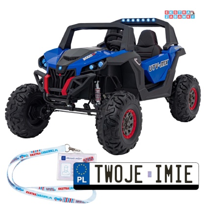 UTV-MX 2000n buggy na akumulator - niebieski, 4x75W 24V/7Ah, EVA, LED, ekoskóra, USB, MP3 [XMX-603B]