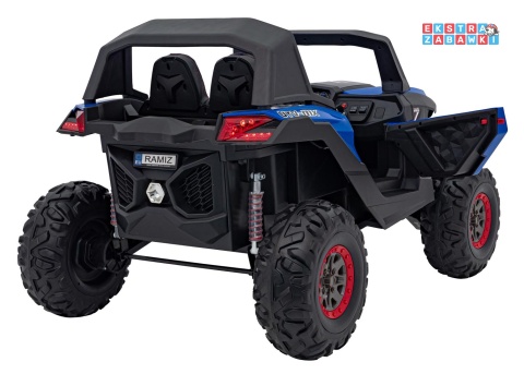UTV-MX 2000n buggy na akumulator - niebieski, 4x75W 24V/7Ah, EVA, LED, ekoskóra, USB, MP3 [XMX-603B]