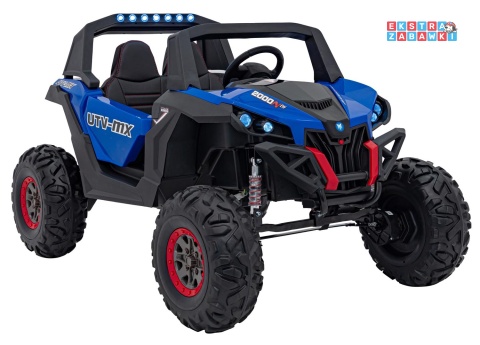 UTV-MX 2000n buggy na akumulator - niebieski, 4x75W 24V/7Ah, EVA, LED, ekoskóra, USB, MP3 [XMX-603B]