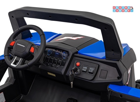 UTV-MX 2000n buggy na akumulator - niebieski, 4x75W 24V/7Ah, EVA, LED, ekoskóra, USB, MP3 [XMX-603B]