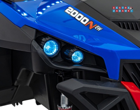 UTV-MX 2000n buggy na akumulator - niebieski, 4x75W 24V/7Ah, EVA, LED, ekoskóra, USB, MP3 [XMX-603B]