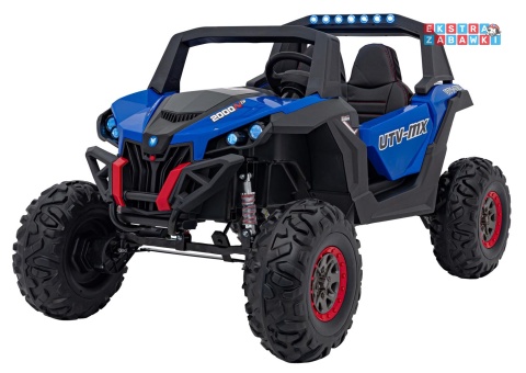 UTV-MX 2000n buggy na akumulator - niebieski, 4x75W 24V/7Ah, EVA, LED, ekoskóra, USB, MP3 [XMX-603B]
