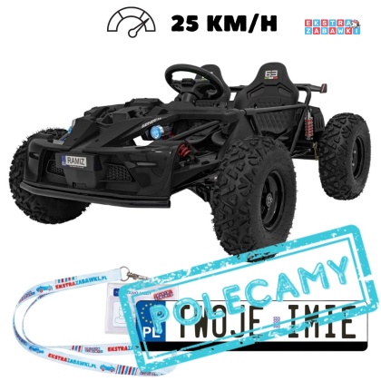 Ogromny gokart GENERAL 63 dwuosobowy na akumulator - czarny, 1x800W 48V/20Ah, silnik bezszczotkowy [SX2358]