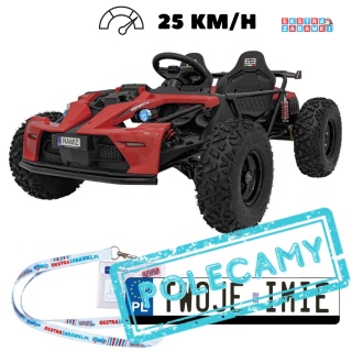 Ogromny gokart GENERAL 63 dwuosobowy na akumulator - czerwony, 1x800W 48V/20Ah, silnik bezszczotkowy [SX2358]