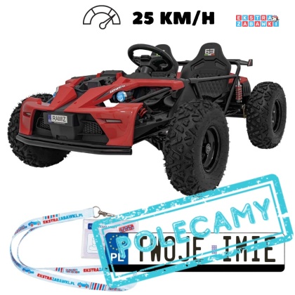 Ogromny gokart GENERAL 63 dwuosobowy na akumulator - czerwony, 1x800W 48V/20Ah, silnik bezszczotkowy [SX2358]