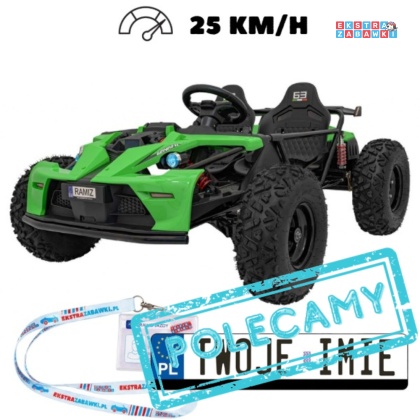 Ogromny gokart GENERAL 63 dwuosobowy na akumulator - zielony, 1x800W 48V/20Ah, silnik bezszczotkowy [SX2358]