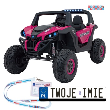 UTV-MX 2000n buggy na akumulator - różowy, 4x75W 24V/7Ah, EVA, LED, ekoskóra, USB, MP3 [XMX-603B]